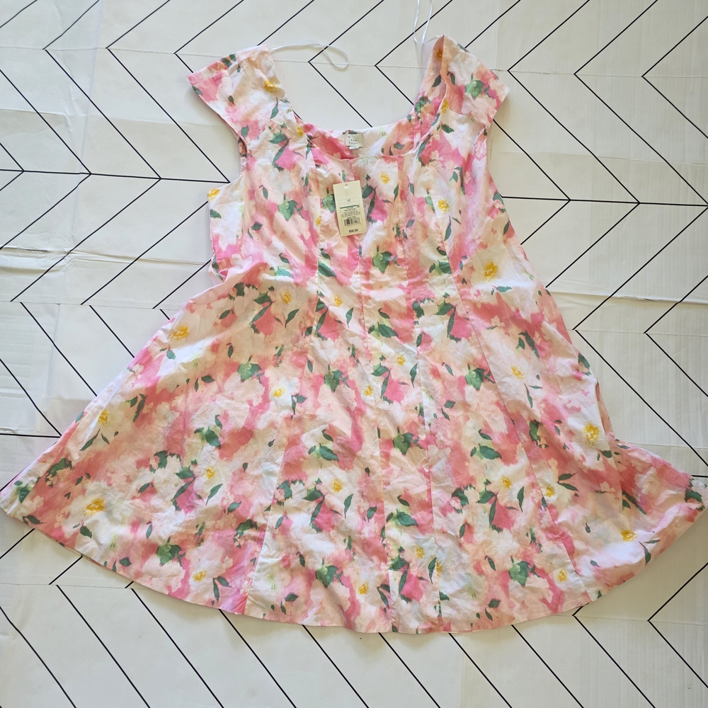 A New Day pink and white floral mini dress. Size 17.